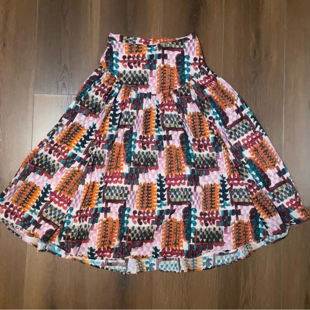 Anthropologie Midi Multicolor A-Line Skirt